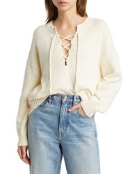 The Great - The Lace-up Cotton Sweater - Lyst