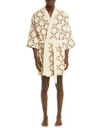 Mens Clothing Nightwear and sleepwear Off-White c/o Virgil Abloh Arrows Green Jacquard Terry Cotton Robe for Men 
