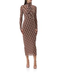AFRM - Bryony Long Sleeve Polka Dot Mesh Dress - Lyst