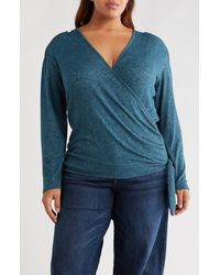 Loveappella - Wrap Front Side Tie Knit Top - Lyst
