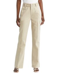 PAIGE - Dion High Waist Cargo Trouser Flare Pants - Lyst