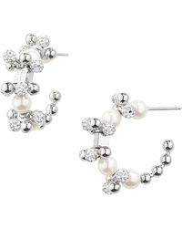 Givenchy - Small 4g Imitation Pearl & Crystal Hoop Earrings - Lyst