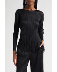 Pleats Please Issey Miyake - Wave Pleated Fringe Top - Lyst