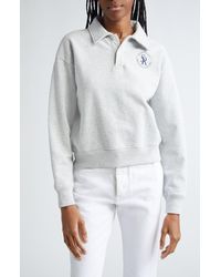 Sporty & Rich - Long Sleeve Crop Polo Sweatshirt - Lyst