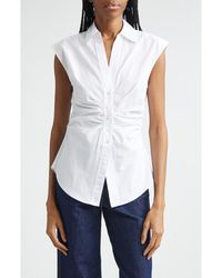 Veronica Beard - Devra Ruched Button-Up Shirt - Lyst