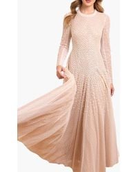 Needle & Thread - Sequin Cascade Round Neck Gown - Lyst