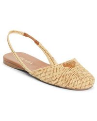 Prada - Raffia Slingback Flat - Lyst