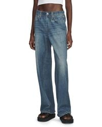 Rag & Bone - Miramar Wide Leg Cotton Terry Sweatpant Jeans - Lyst