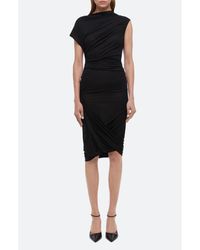 Helmut Lang - Ruched Asymmetric Body-Con Dress - Lyst