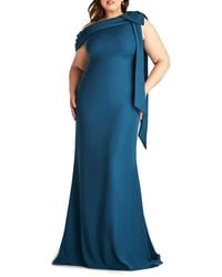 Tadashi Shoji - One-Shoulder Bow Detail Crepe Gown - Lyst