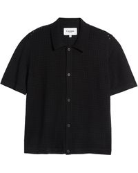 Corridor NYC - Pointelle Stitch Short Sleeve Cotton Knit Button-up Shirt - Lyst