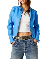 Free People - Max Faux Leather Moto Jacket - Lyst