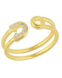 Spero London - Sterling Pave Jewelled Safety Pin Ring - Lyst