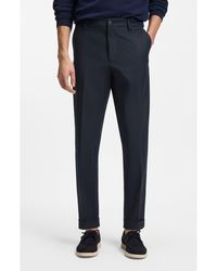 BOSS - Kane Flat Front Straight Leg Pants - Lyst