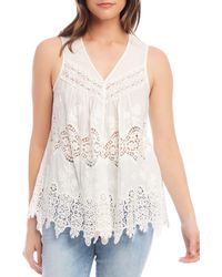 Karen Kane - Embroidered Lace Sleeveless Top - Lyst