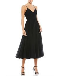 Mac Duggal - Faux Wrap Sleeveless Flowy Midi Dress - Lyst