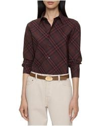 Burberry - Slim Fit Check Cotton Shirt - Lyst