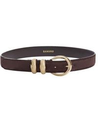 Sandro - Suede Leather Belt - Lyst
