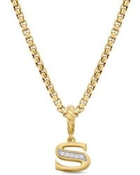 David Yurman - Pavé A Initial Pendant - Lyst