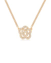 EF Collection - Diamond Rose Pendant Necklace - Lyst