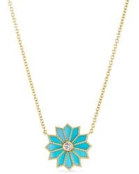 Orly Marcel - Mini Sacred Flower & Diamond Pendant Necklace - Lyst