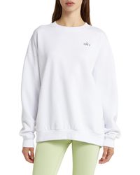 Alo Yoga - Accolade Crewneck Cotton Blend Sweatshirt - Lyst