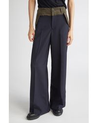 Sacai - Suiting Mixed Media Straight Leg Pants - Lyst