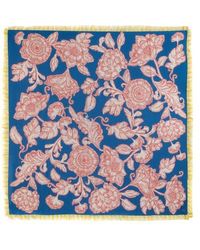 Echo - Block Floral Oversized Silk Square - Lyst