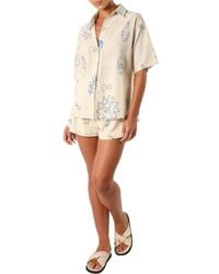 Petal & Pup - Davey Mixed Print Cotton Button-Up Shirt & Shorts Set - Lyst