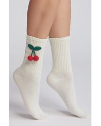 Casa Clara - Cherry Combed Cotton Crew Socks - Lyst