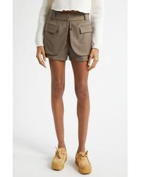 Monse - Jacket Hem Wool Shorts - Lyst