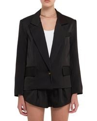 Grey Lab - One-Button Satin Blazer - Lyst