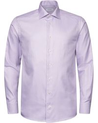 Eton - Slim Fit Textured Organic Cotton Dress Shirt - Lyst