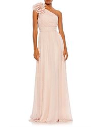 Mac Duggal - Polka Dot Ruffled One Shoulder Gown - Lyst