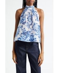 Cinq À Sept - Coastal Bouquet Rashan Sleeveless Cotton & Silk Top - Lyst