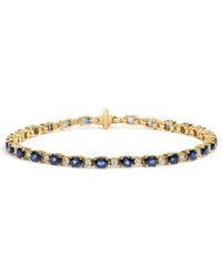 Haus of Brilliance - 18K 3/4 Ct Diamond & 5 1/3 Ct Sapphire Link Bracelet - Lyst