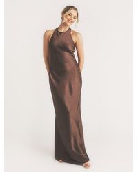Six Stories - Racer Neck Satin Bridesmaid Dress - Lyst