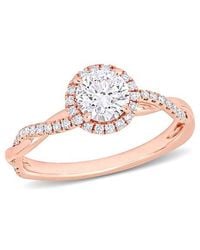 Julianna B - Diamond Crossover Halo Engagement Ring 14K - Lyst