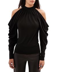 MARCELLA - Perry Draped Cold Shoulder Jersey Top - Lyst