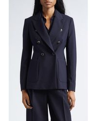 Max Mara - Ricetta Double Breasted Wool Knit Blazer - Lyst