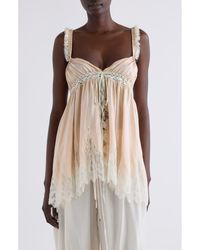 Chloé - Lace Trim Silk Camisole Top - Lyst