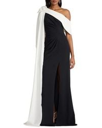 Tadashi Shoji - Bow Cape Detail One-Shoulder Gown - Lyst