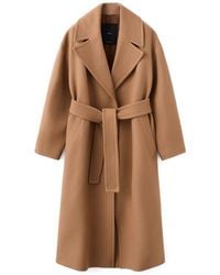 Mango - Belted Wool Blend Coat - Lyst