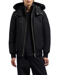 Moose Knuckles - Original Genuine Shearling Trim Water & Wind Resistant 650 Fill Power Down Ballistic Bomber Jacket - Lyst