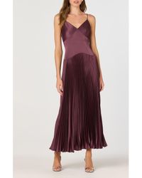 Astr - Pleated Drop Waist Dress - Lyst