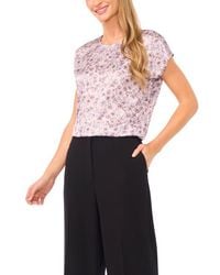 Halogen® - Petal Vine Print Cap Sleeve Shell - Lyst