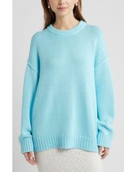 Open Edit - Oversize Crewneck Cotton Sweater - Lyst