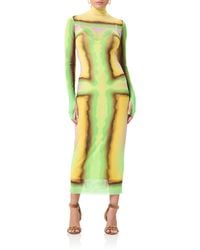 AFRM - Shailene Long Sleeve Turtleneck Mesh Dress - Lyst