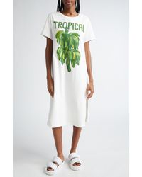 FARM Rio - Tropical Cotton Graphic Print T-shirt Dress - Lyst