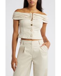 Something New - Off The Shoulder Crop Top - Lyst
